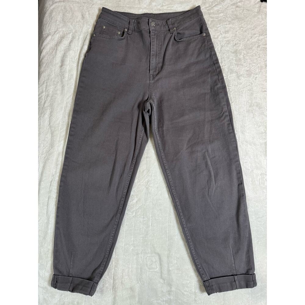 Divided By H&M Cropped Jeans Gray Stretch Pockets Cuffed Hem Denim Women Size 10